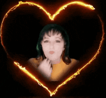 a picture of a woman in a heart with the words " спасибочки " on it