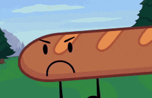 a loaf of bread with an angry face on it