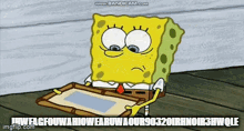 a cartoon of spongebob holding a piece of paper with the words " imgflip.com " below him