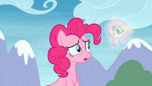 a pink pony with a sad look on her face