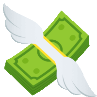 Money With Wings Objects Sticker - Money With Wings Objects Joypixels Stickers