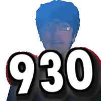 a pixelated image of a man with glasses and the number 929