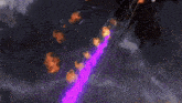 a large explosion is taking place in a dark room .