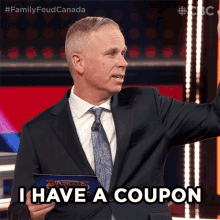 I Have A Coupon Gerry Dee GIF - I Have A Coupon Gerry Dee Family Feud Canada GIFs
