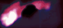 a purple and pink colored background with a black circle in the middle