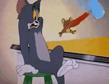 Tom And Jerry Hammer GIF - Tom And Jerry Hammer Knee GIFs