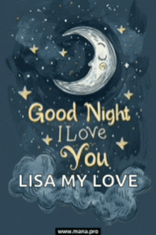 a poster that says good night i love you lisa my love on it