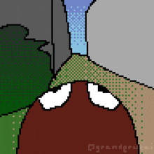 a pixel art drawing of a waterfall with the letters dgrnlgrtfi in the bottom right corner