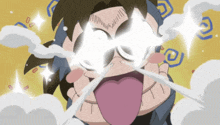 a cartoon character with a tongue sticking out and sunglasses on