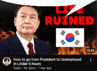 a video titled " how to go from president to unemployed in under 6 hours " shows a man in a suit and tie