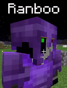 a purple minecraft character with the name ranboo on top