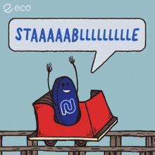 a roller coaster with a coin on it and a speech bubble that says staaaaablll