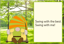 Animated Gnome On Swing Animated Swinging Gnome Meme GIF