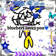 Blue Bert GIF - Blue Bert Love GIFs
