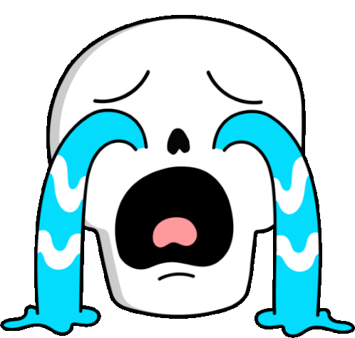 Skull Crying. Sticker - Juan Cráneo Carlos Sad Tears Flowing Stickers