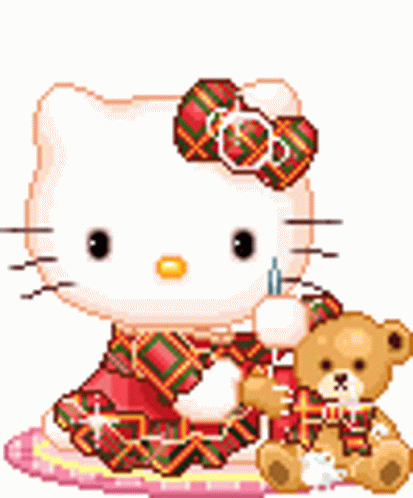 Worldwide Shipping Pixel Hello Kitty Sticker - Pixel Hello Kitty Kawaii -  Discover & Share GIFs, android hello kitty facebook icon