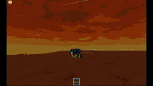 a robot is flying through the air in a video game on a computer screen .
