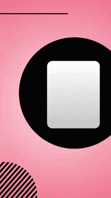 a pink background with a black circle that says aguarde on it