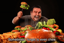 Sometimes I Forget To Even Chew Its Rucka GIF - Sometimes I Forget To Even Chew Its Rucka Excited About Food GIFs