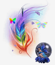 Butterfly Feather GIF - Butterfly Feather Snow Globe GIFs