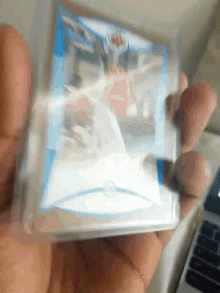 showing card recording baseball card