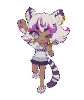 a cartoon drawing of a girl wearing a shirt that says ' aoo '
