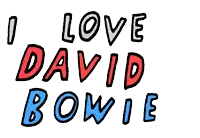 a drawing of a lightning bolt with the words i love david bowie