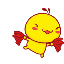 happy chick cheering cheerful cute