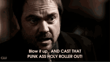 Crowley Motivating Sam Yey GIF - Supernatural Crowley Blow It Up GIFs