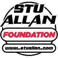 a logo for stu allan foundation with the website www.stuallan.com below it