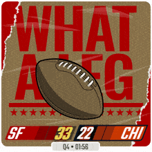 a poster that says what a g and has a football on it