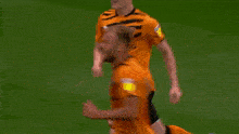 a group of soccer players including elder and kane are hugging each other