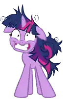 twilight sparkle from my little pony is making an angry face