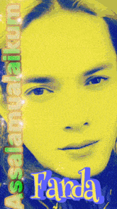 a yellow poster with a woman 's face and the name farda on it