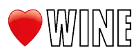 a red heart with the word wine written below it