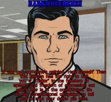 a cartoon of archer says if you call someone 's opinion hate speech