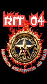 a logo for rit 04 with a star in the middle