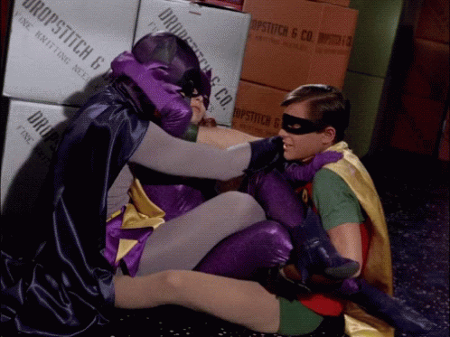 Batman And Robin Bat Girl GIF - Batman And Robin Bat Girl Cheek Kiss -  Discover & Share GIFs