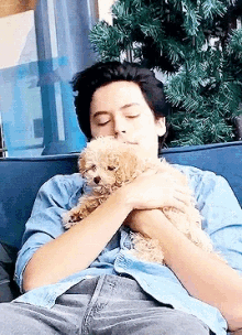 cole sprouse puppy puppylove adorable cuddling