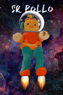 sr pollo space suit flying cute wink