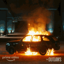Burning Car The Outlaws GIF - Burning Car The Outlaws Destroying Evidence GIFs
