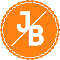 an orange circle with the letter j and b inside