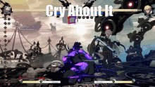 a screenshot of a video game with the words cry about it