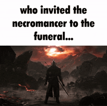 Who Invited Necromancer To The Funeral Dark Souls GIF - Who Invited Necromancer To The Funeral Dark Souls Knight GIFs