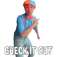 Check It Out Blippi Sticker - Check It Out Blippi Blippi Wonders - Educational Cartoons For Kids Stickers