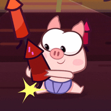 Fireworks Little Pig GIF - Fireworks Little Pig Cut The Rope GIFs