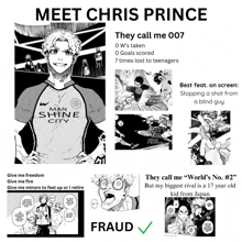 a poster that says meet chris prince on the top