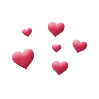 a bunch of pink hearts are floating in the air