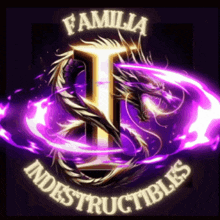 a logo for familia indestructibles with a dragon in the middle