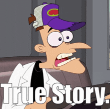 perry the platypus from phineas and ferb is wearing a purple hat